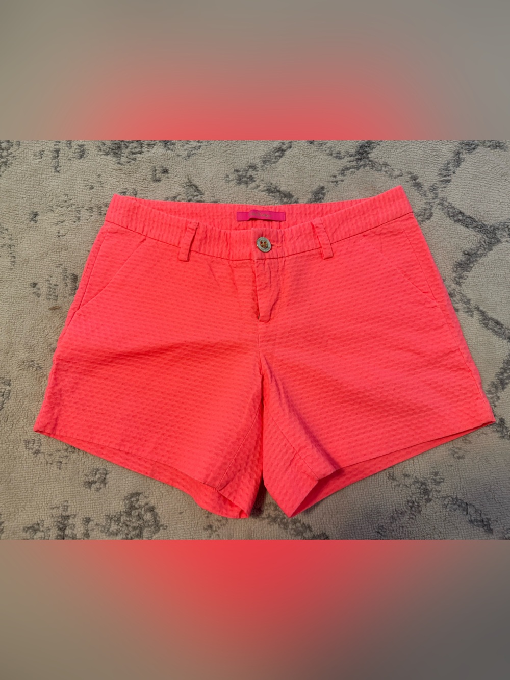 Lilly Pulitzer Bright Coral Quilted Shorts